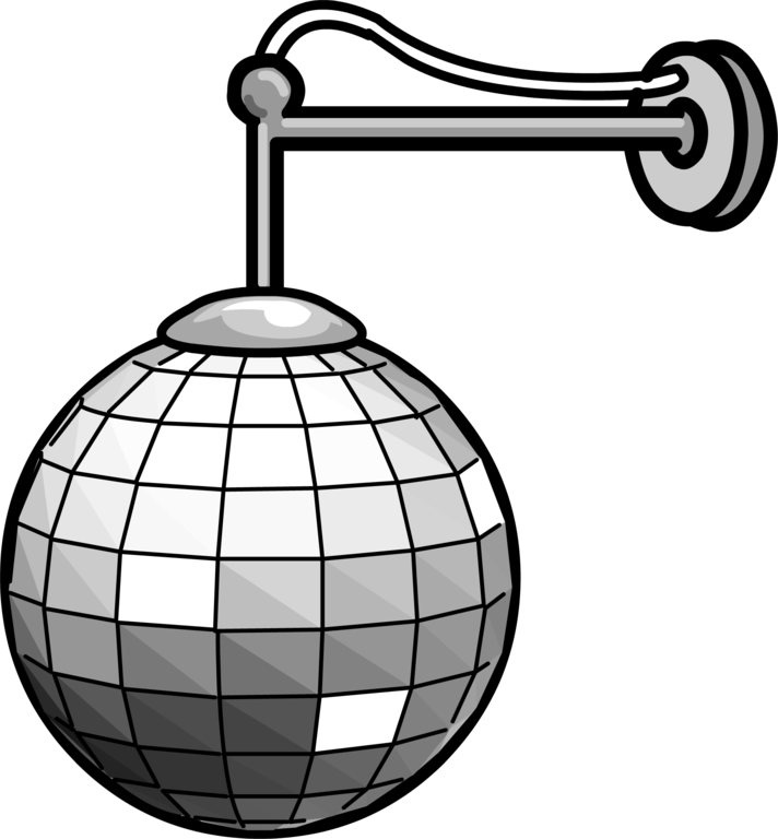 Disco Ball Png Transparent Image (black, white, silver)