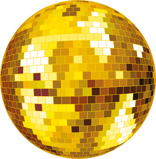 Disco Ball Png Transparent (yellow, orange, gold, white, black)