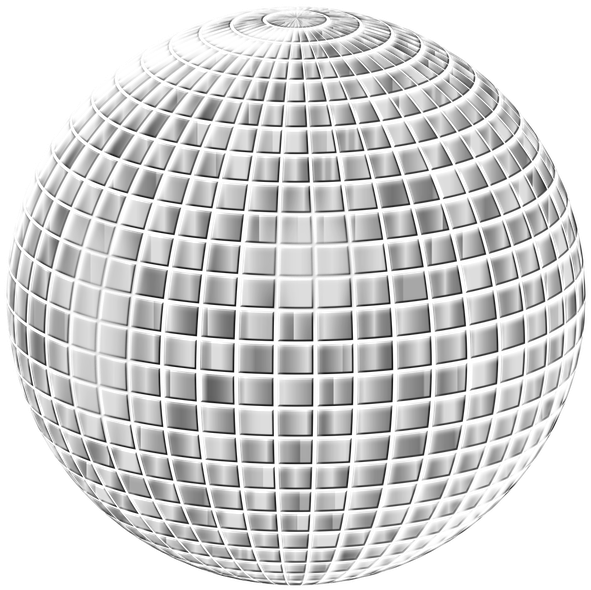 Disco Ball Transparent Isolated Background (lavender, black, silver)