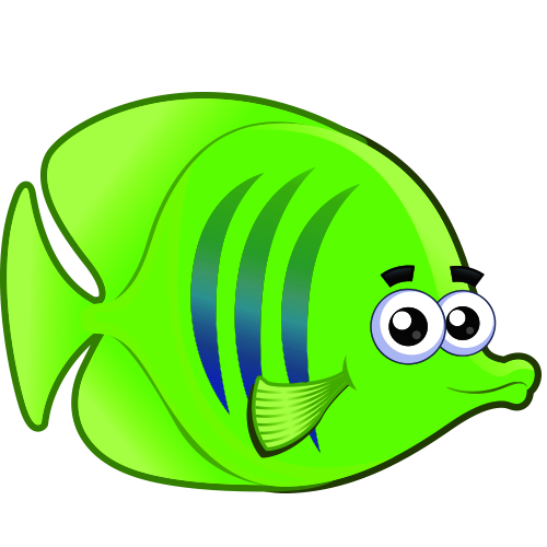 Fish Cartoon Png Isolated Hd (lime, yellow, white, black, silver)