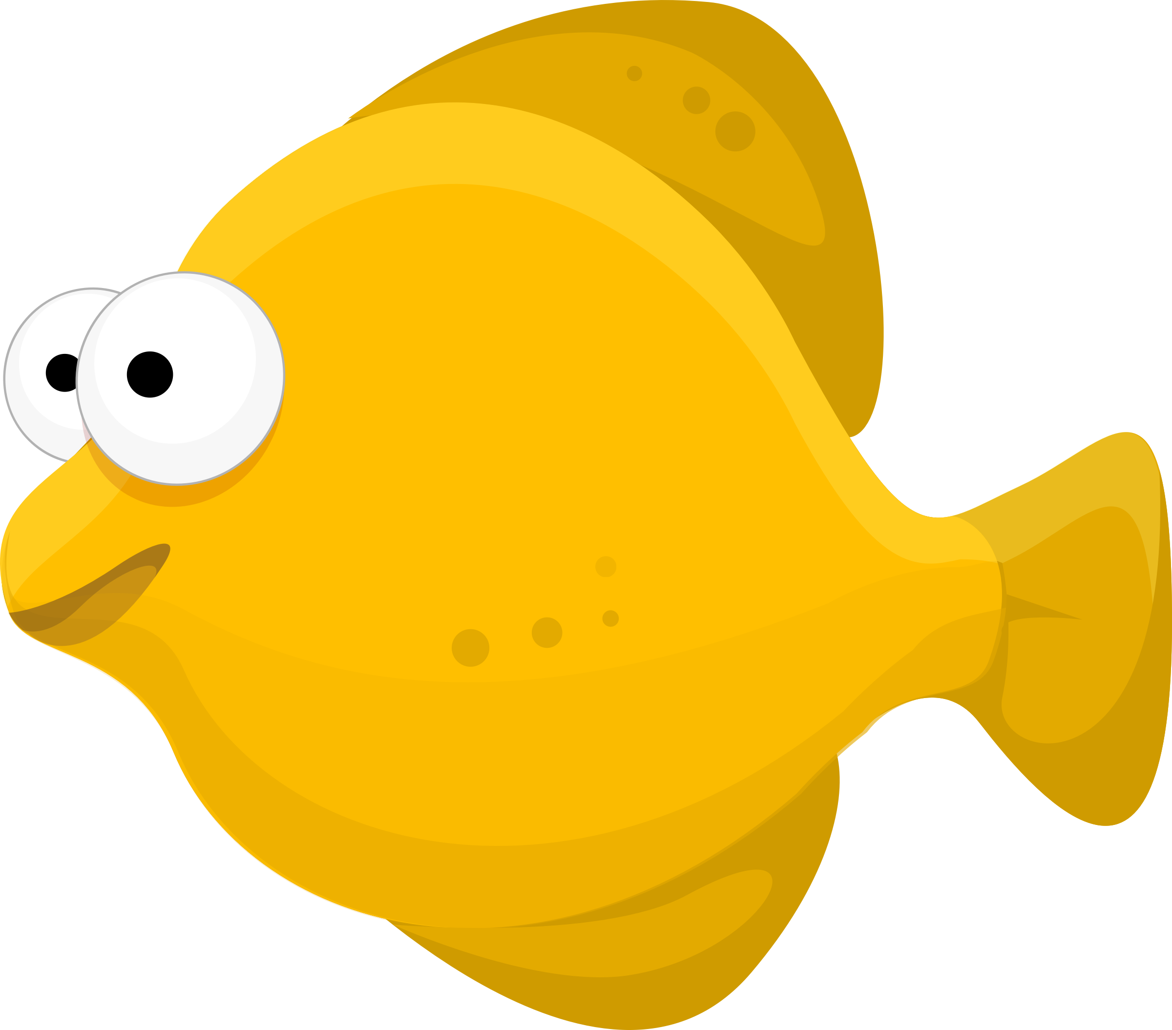 Fish Cartoon Png Transparent (orange, white, indigo, black, gold)