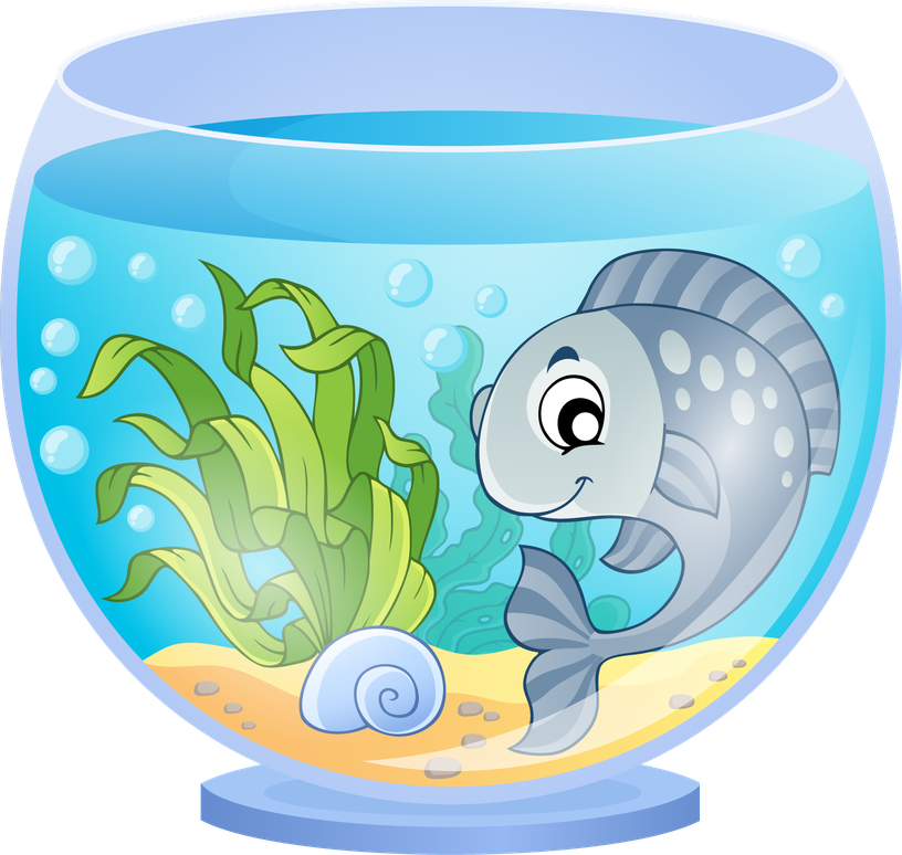 Fish Tank Vector Clipart Transparent Png (black, silver, lavender)