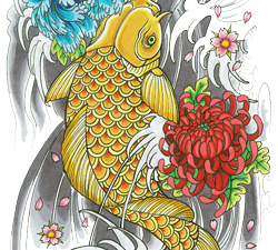 Fish Tattoos Png Pic 250X225 (black)