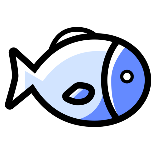 Fish Free Png Icon (silver, white, lavender, black)