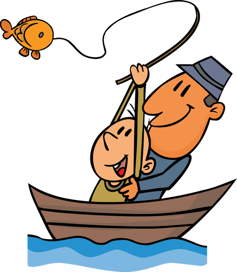 Fishing Cartoon Png Image (teal, salmon, gray, black, silver)