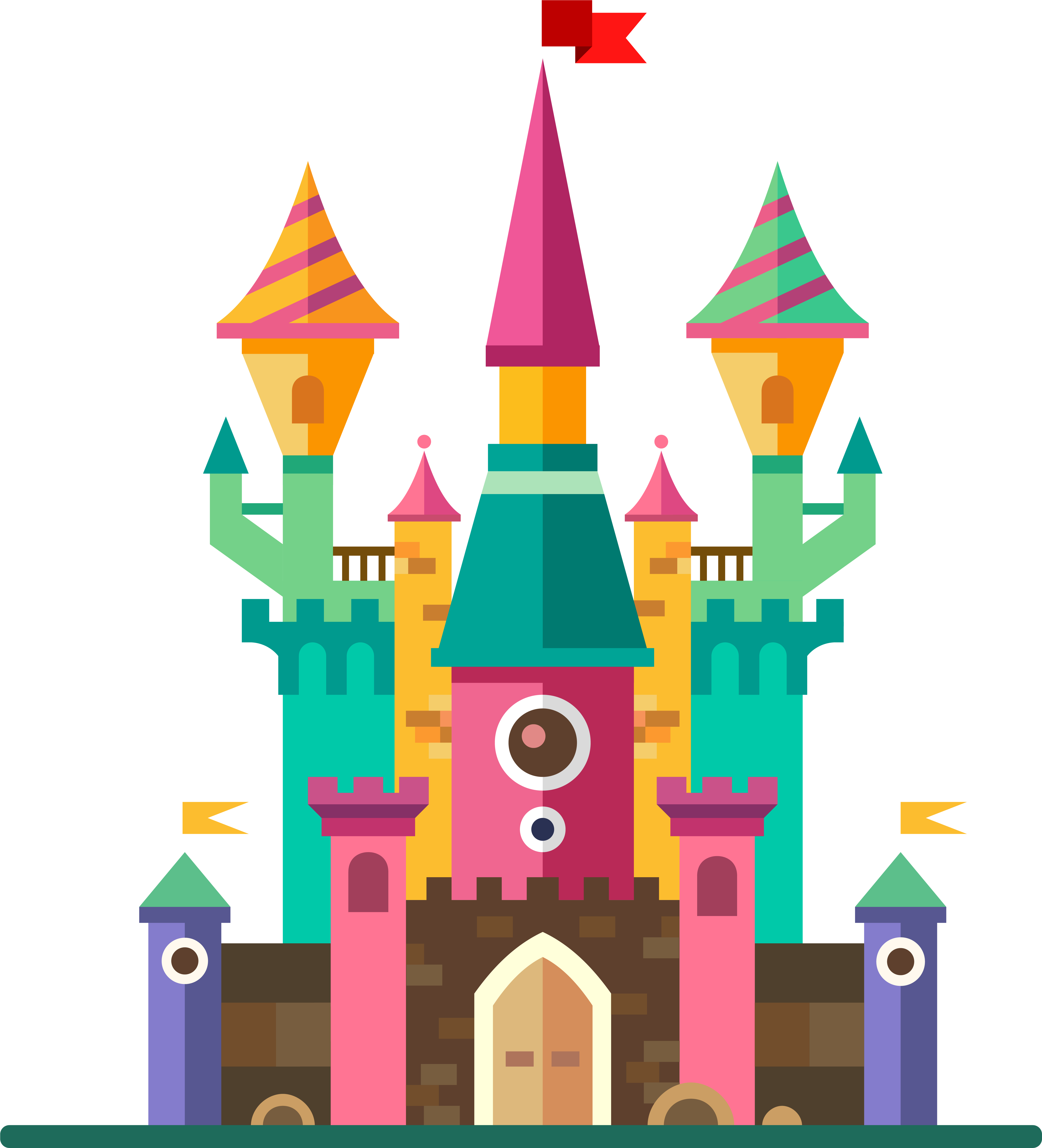 Disney Castle Png Pic (teal, maroon, gray, black, salmon)