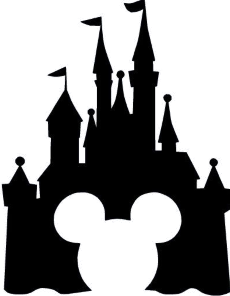 Disney Castle Silhouette Transparent Png (black)