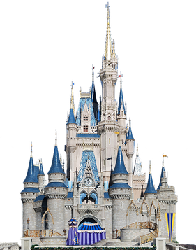 Disney Cinderella Castle Png File (black, silver)