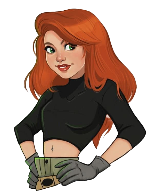 Disney Kim Possible Png File (white, black)