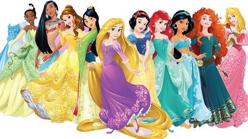 Disney Princess Transparent Background (gray, beige, salmon, teal, black)