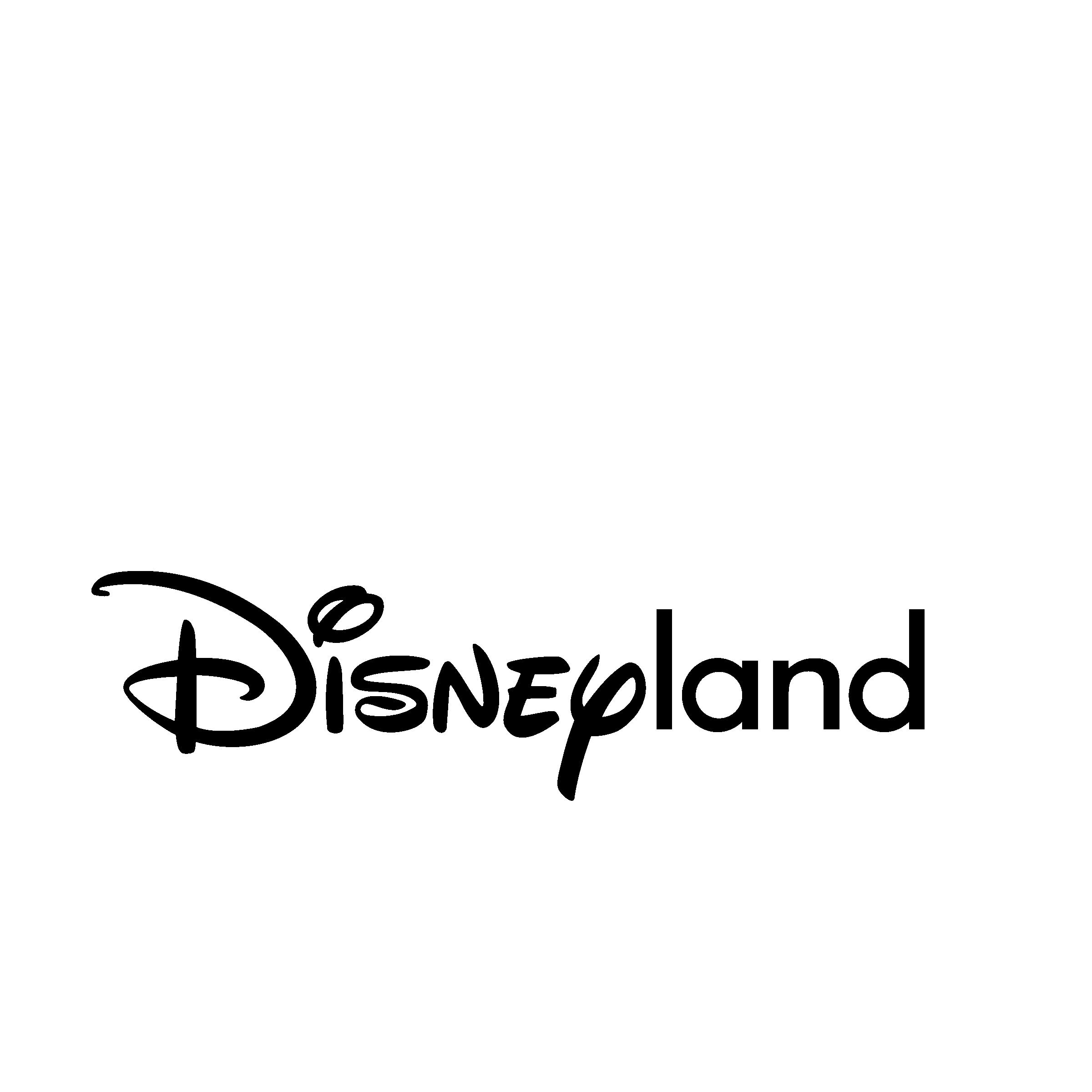 Disneyland Logo Png Cutout (black, white, silver)