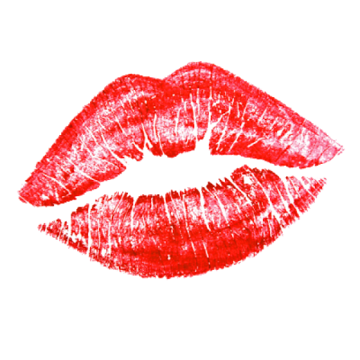 Kiss Png Transparent Image (black, salmon)