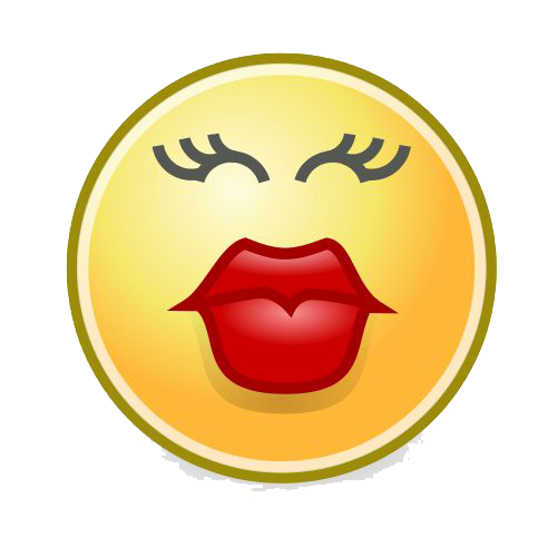 Kiss Smiley Png File (pink, maroon, white, orange, red)