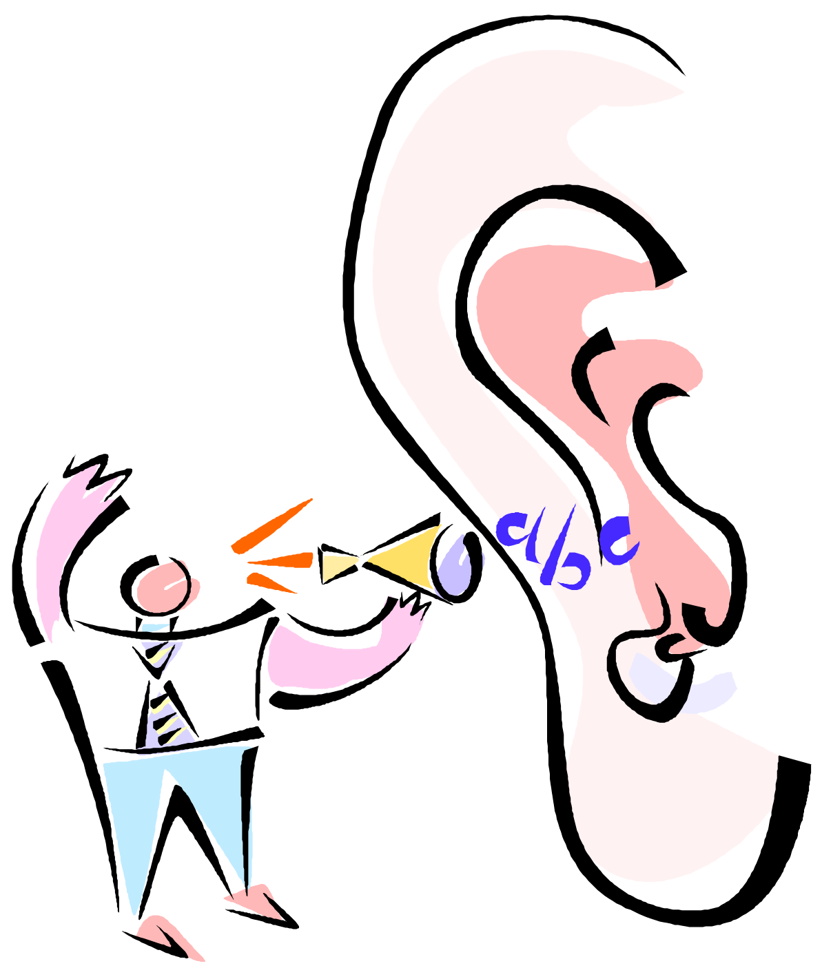 Listening Ear Png File (black, gray, pink, white)