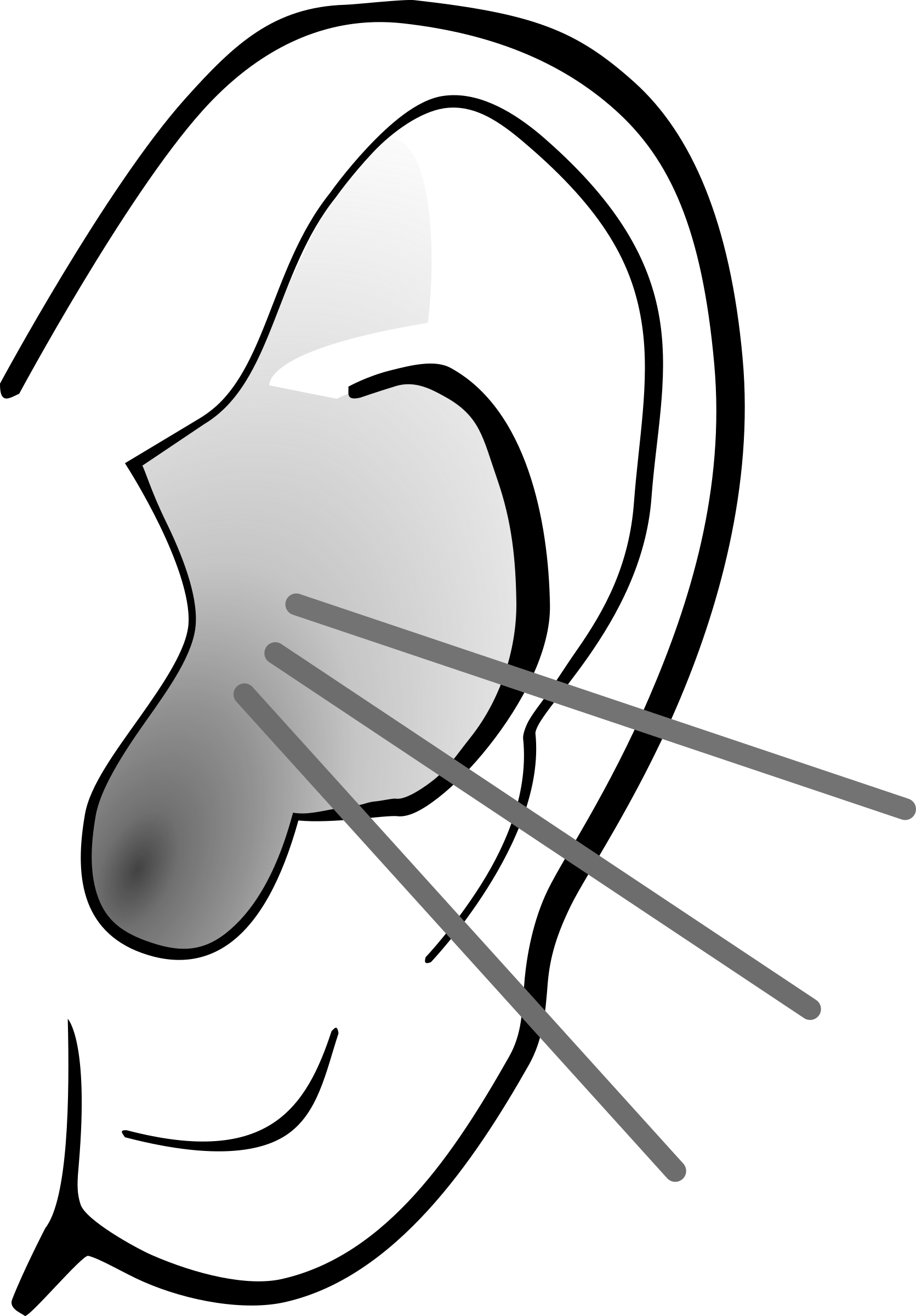 Listening Ear Png Image (black, silver, lavender, white)