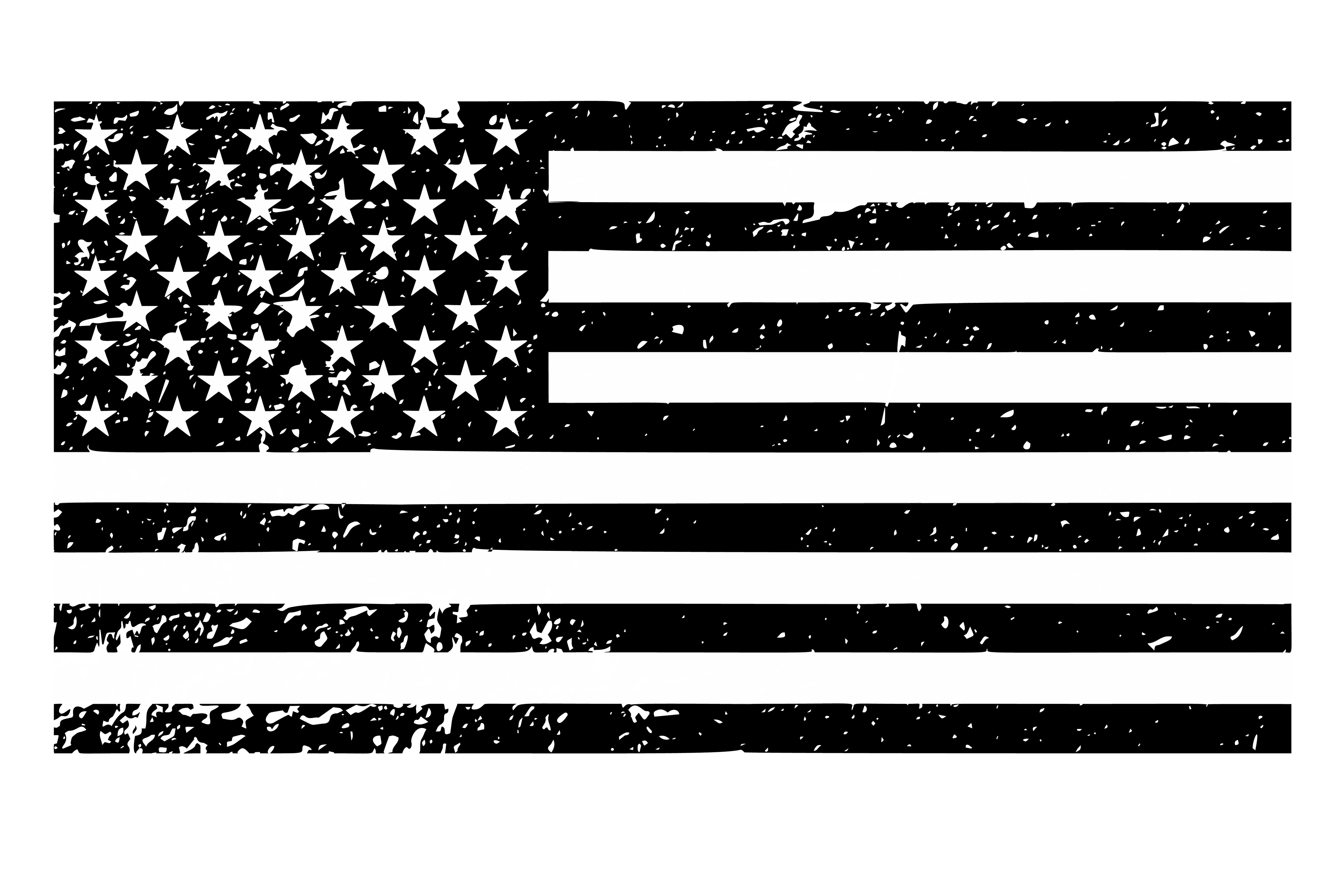 Distressed American Flag Png Image (black, white, silver)