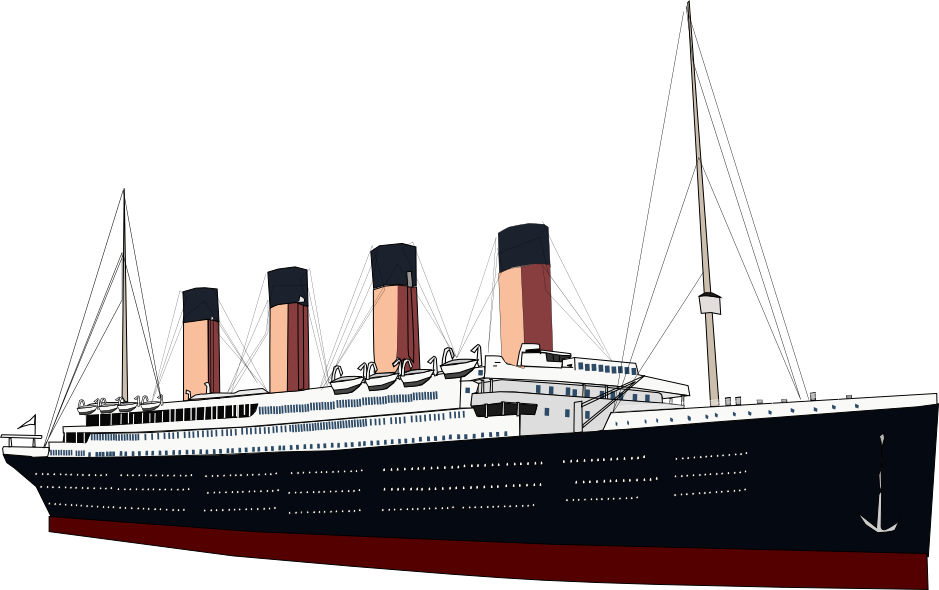 Titanic Png File (black, maroon, white)