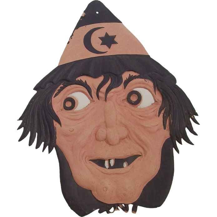 Witch Face Transparent Background (indigo, black, gray)