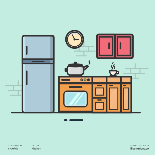 Kitchen Icon Free Nobackground Png Icon Download (silver, salmon, mint)