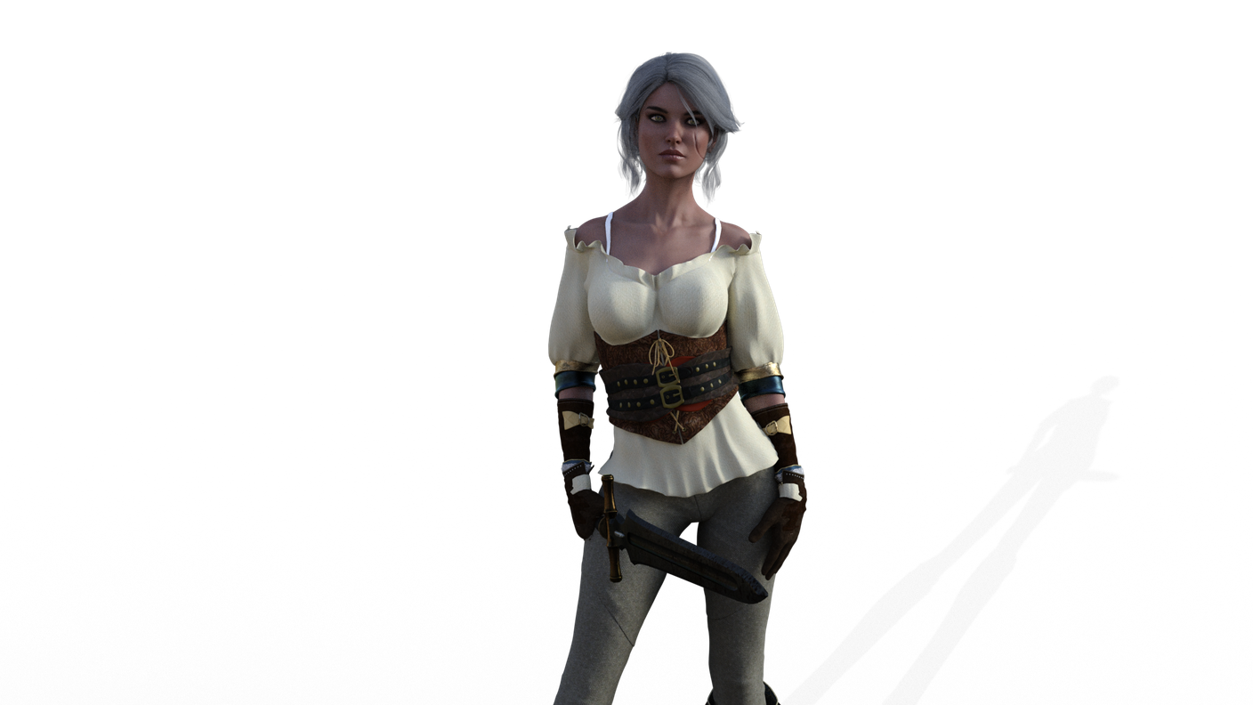 Witcher Girl (indigo, black, gray)