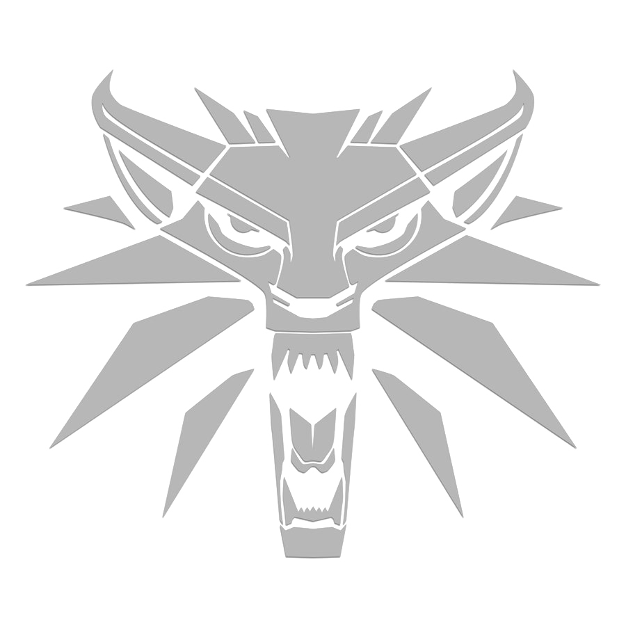 Witcher Logo Png Image (white, silver)