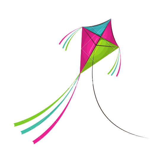 Kite Png Pic (olive, purple, black)