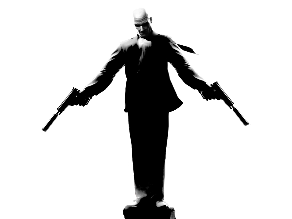 Hitman Png Transparent Image (black, lavender, white)