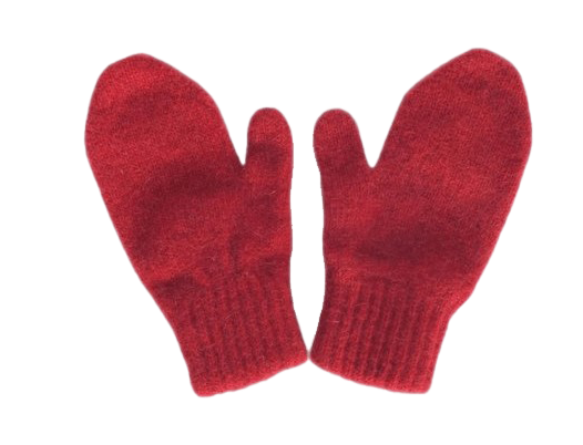 Mittens Gloves Transparent Png (white, maroon)