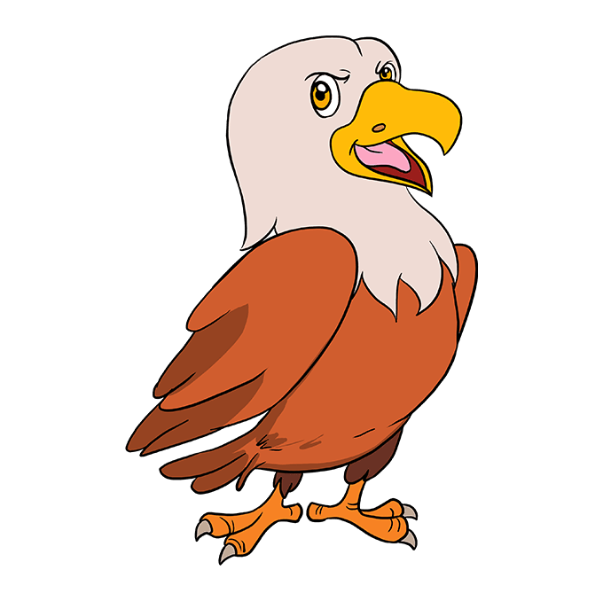 Sitting Eagle Png File (chocolate, beige, orange, gray)