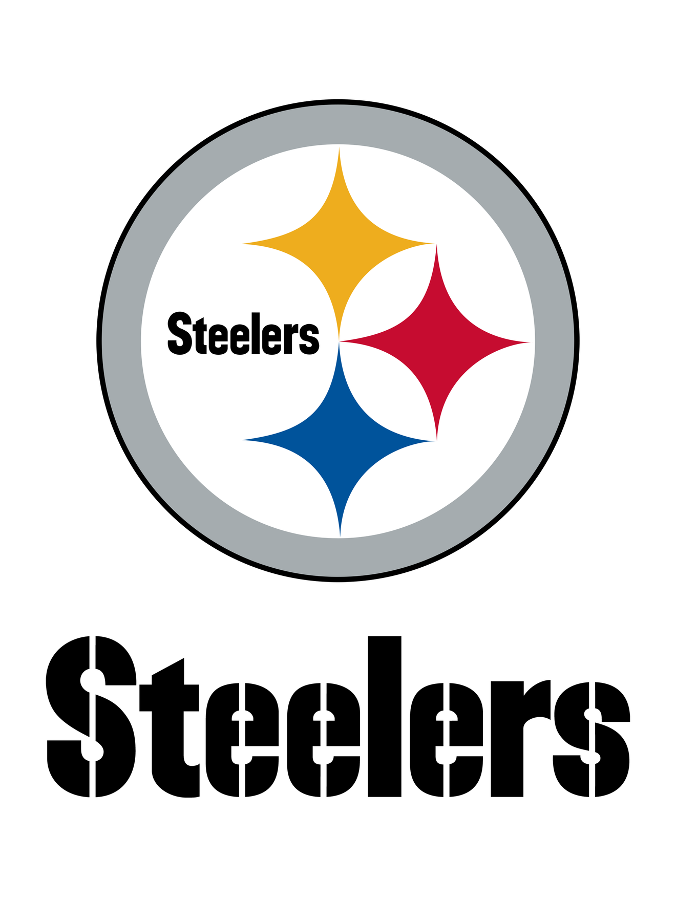 Pittsburgh Steelers Png File (red, white, orange, silver, black)