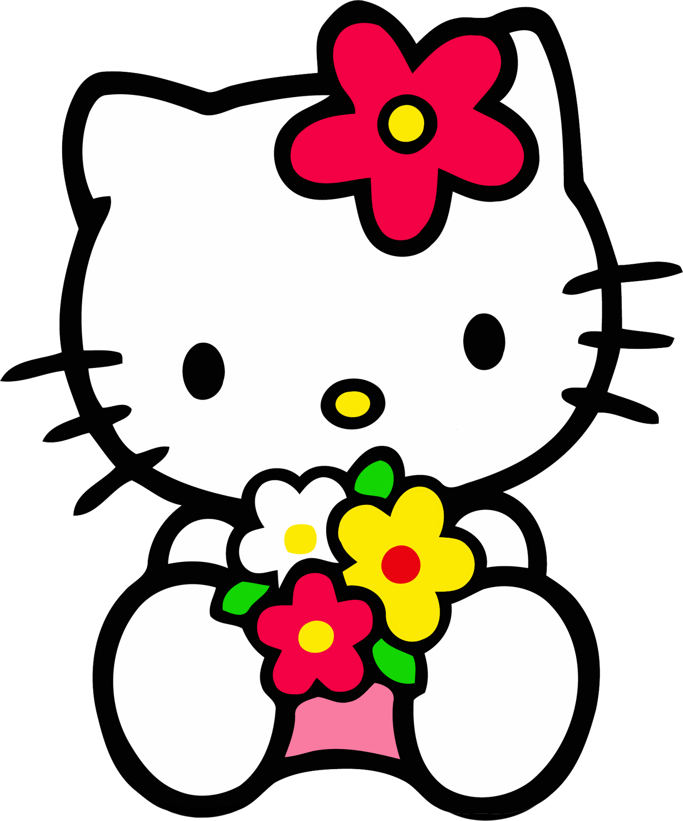 Kitty Cat Transparent Background (white, red, gray, black, gold)