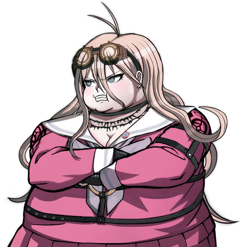 Miu Iruma Png Photo (black, white, salmon)