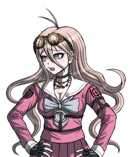 Miu Iruma Png Pic (black, white, gray, plum)