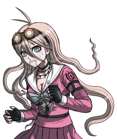 Miu Iruma Png Picture (black, white, gray)