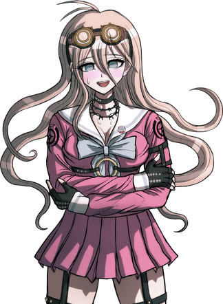 Miu Iruma Png Transparent Picture (black, white, gray)