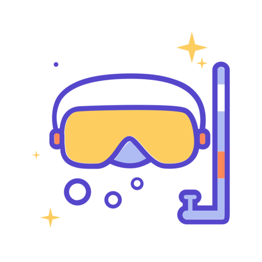 Diving Goggles Free Transparent Png Icon Download (salmon, indigo, black, silver, white)