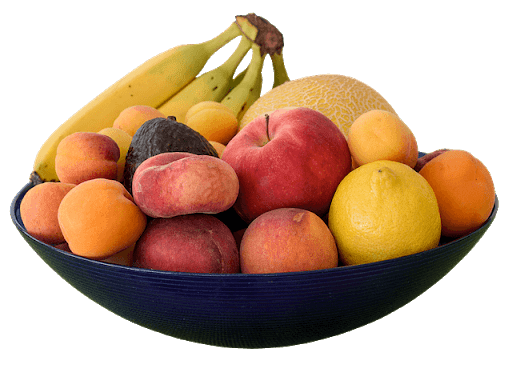 Mix Fruits Basket Transparent Background (gray)