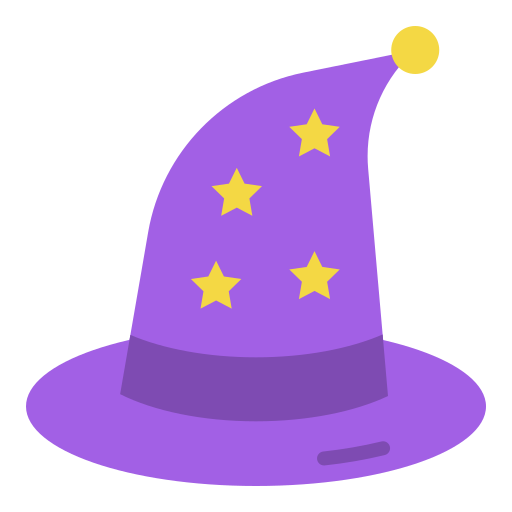 Wizard Hat Png Background (gold, black, gray, violet)