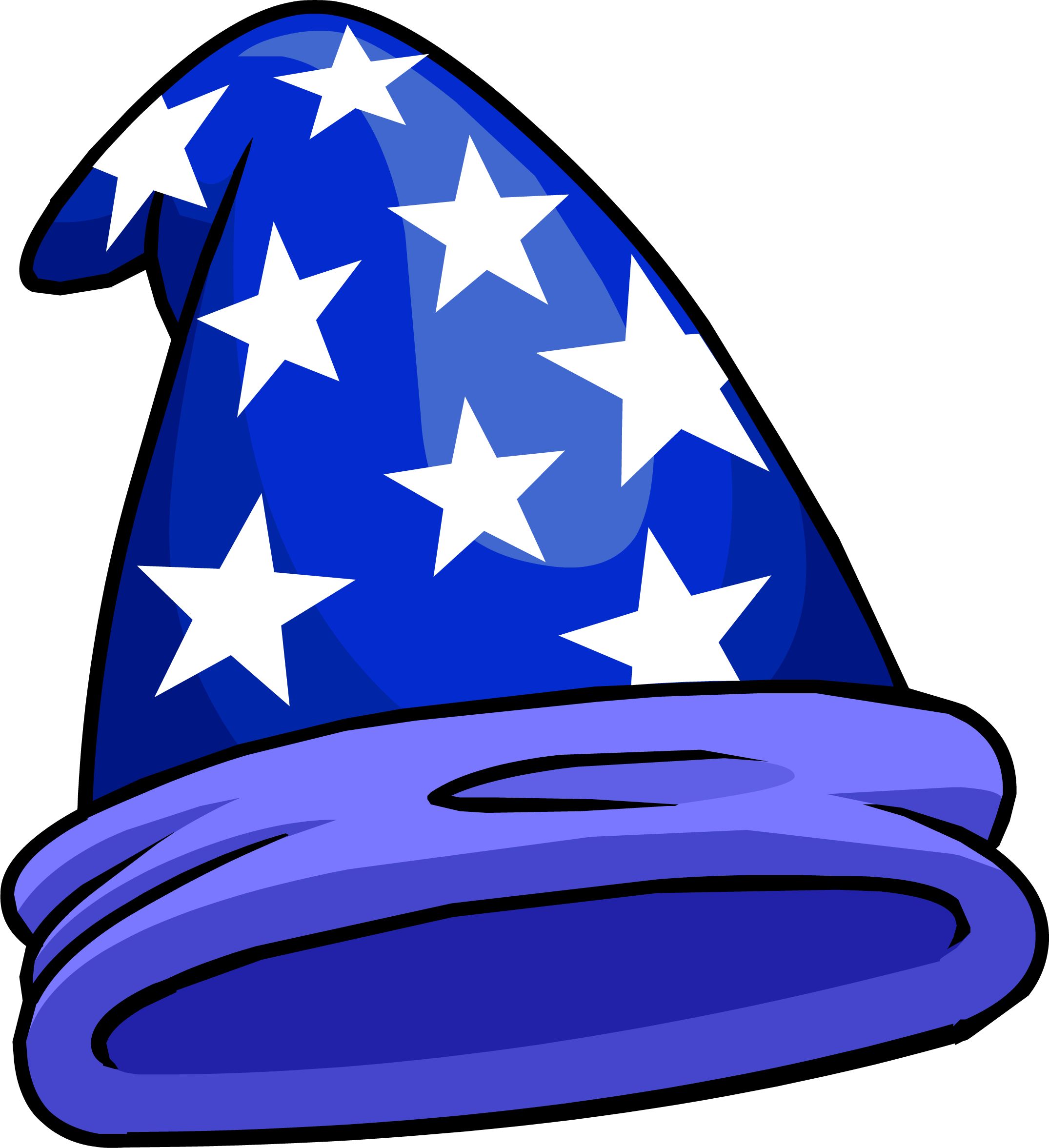 Wizard Hat Transparent (indigo, white, black, navy, blue)