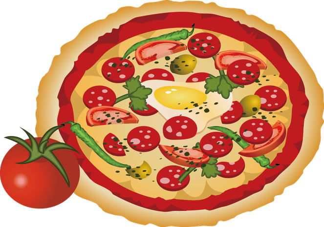 Pizza Cartoon Png Photo (red, maroon, salmon, chocolate, black)