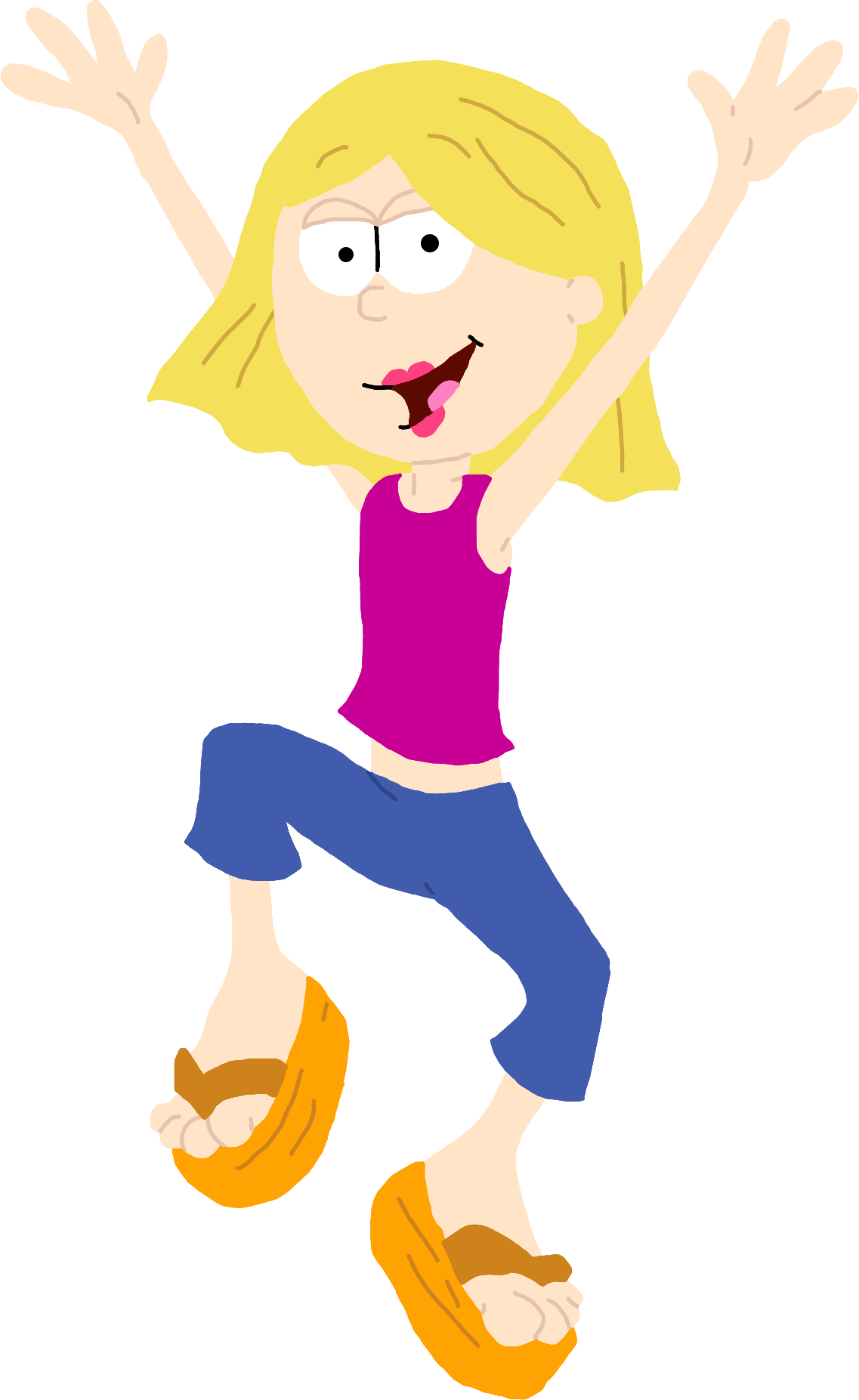 Lizzie Mcguire Cartoon Png Pic (beige, gray, gold, black, purple)