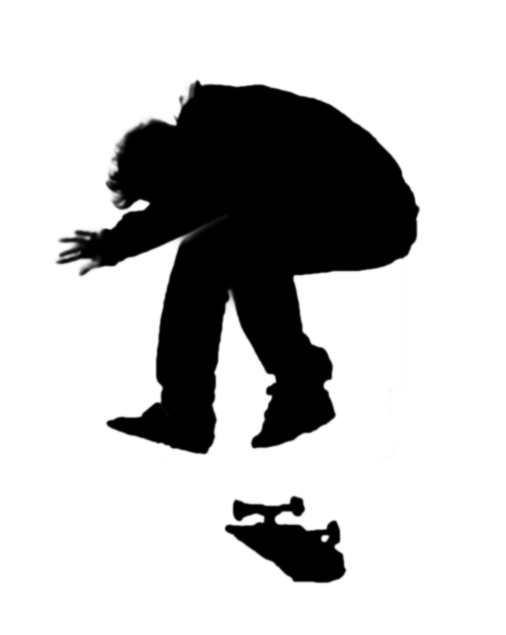 Skateboard Silhouette Png Clipart (black)