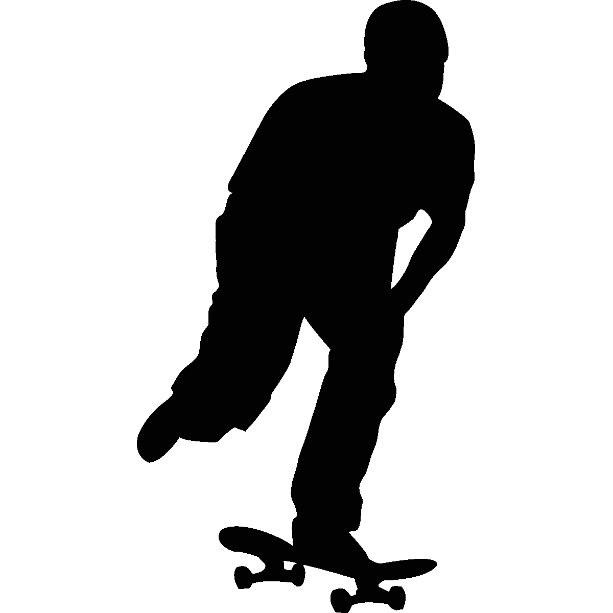 Skateboard Silhouette Png Picture (black, white)