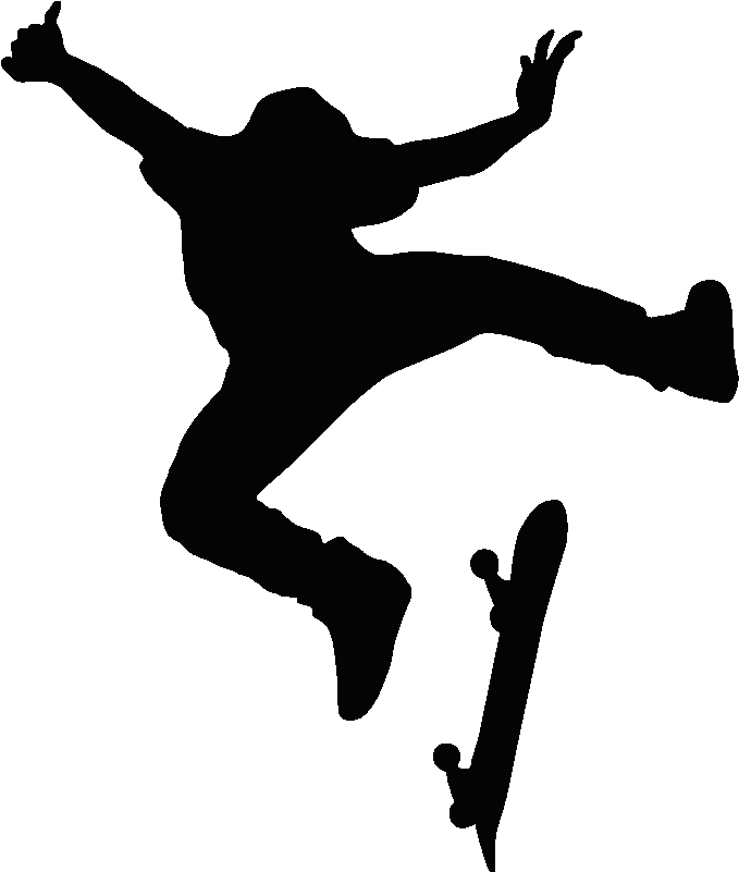 Skateboard Silhouette Png (black)