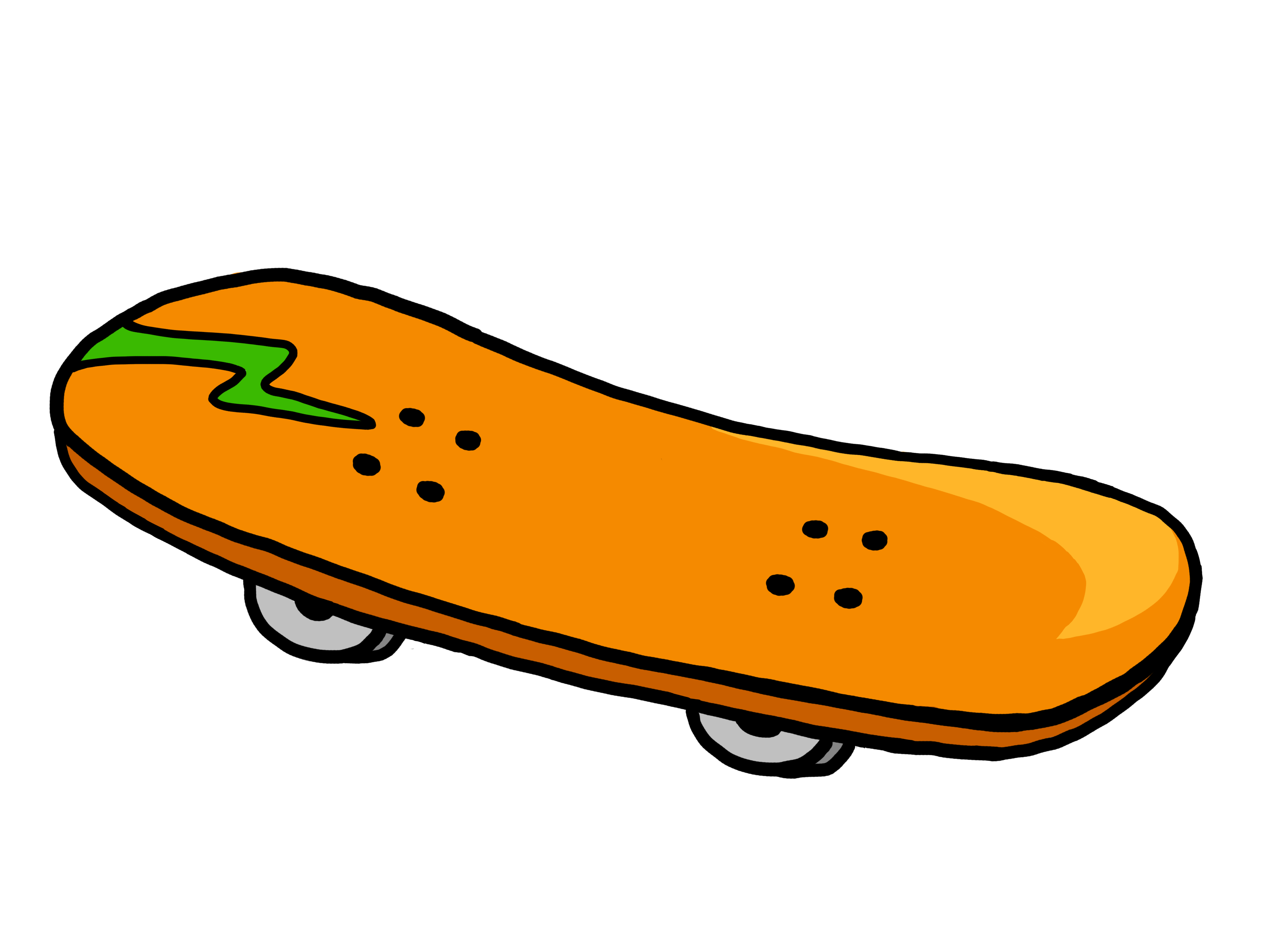 Skateboard Sport Equipment Png Free Download (orange, white)