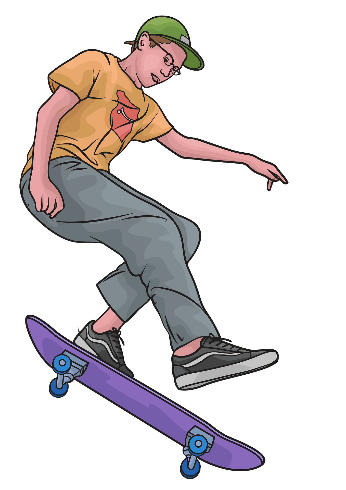 Skateboarding Png Image File (gray)