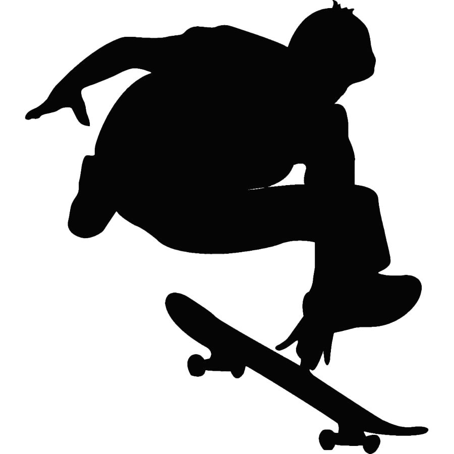 Skater Png Clipart (black, white)