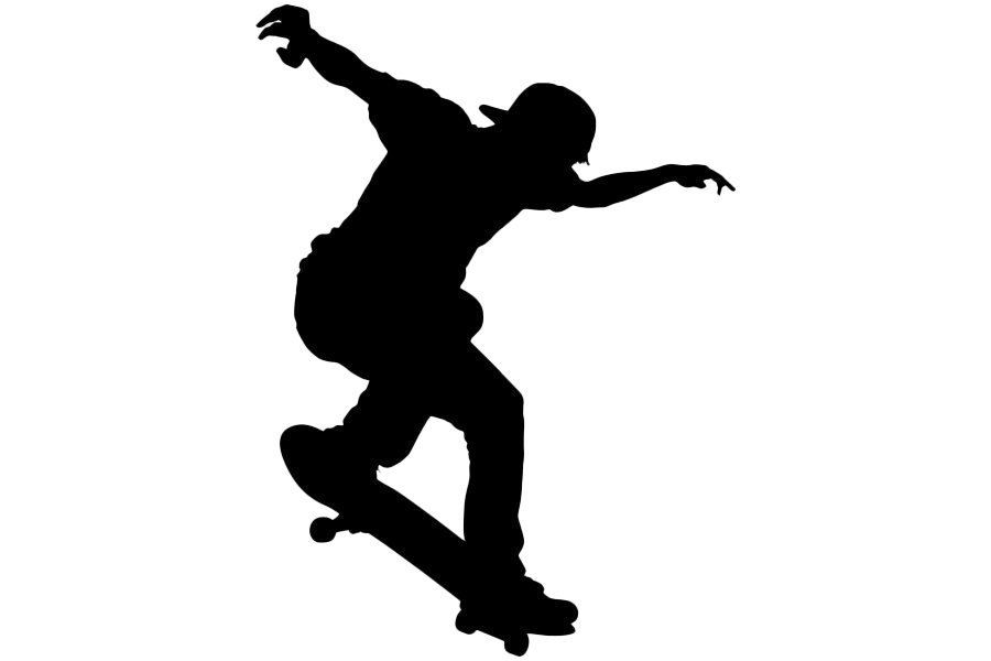 Skater Png Transparent Image (black, silver, white)