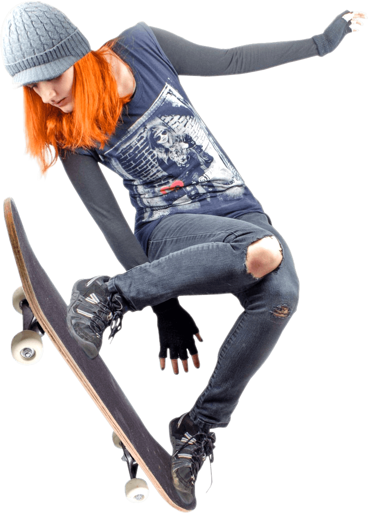 Skater Png (black, gray, white)