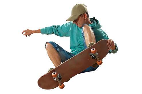 Skater Transparent Background (black, maroon)